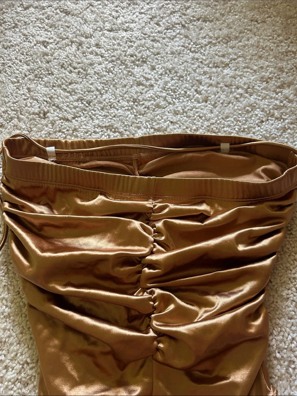 Danskin Shimmery Bronze Ruched One-Piece Swimsuit